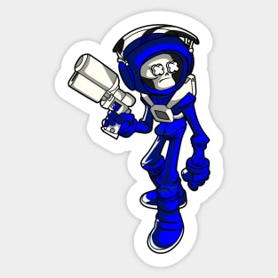 Blue Skeleton Astronaut Sticker